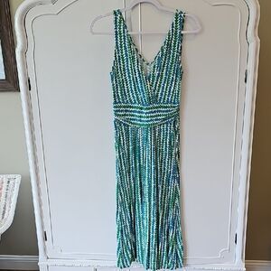 Boden Blue Sleeveless V-Neck Midi Sundress